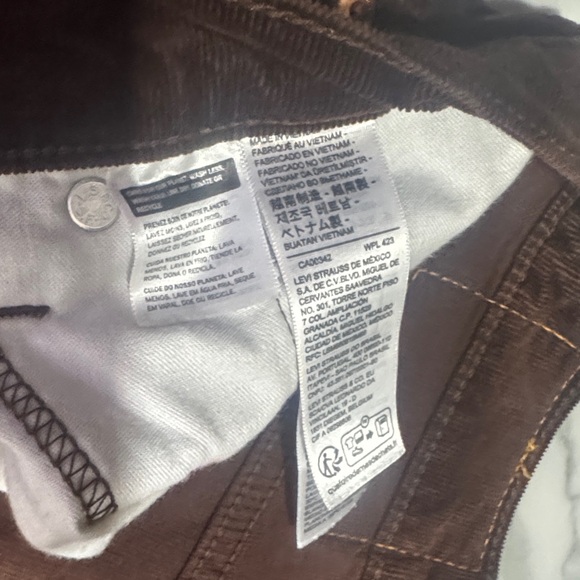 Levi's Dark Brown Corduroy Pants - Picture 3 of 9